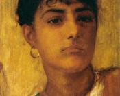 埃德温 朗斯登 朗 : Study of a young girls head